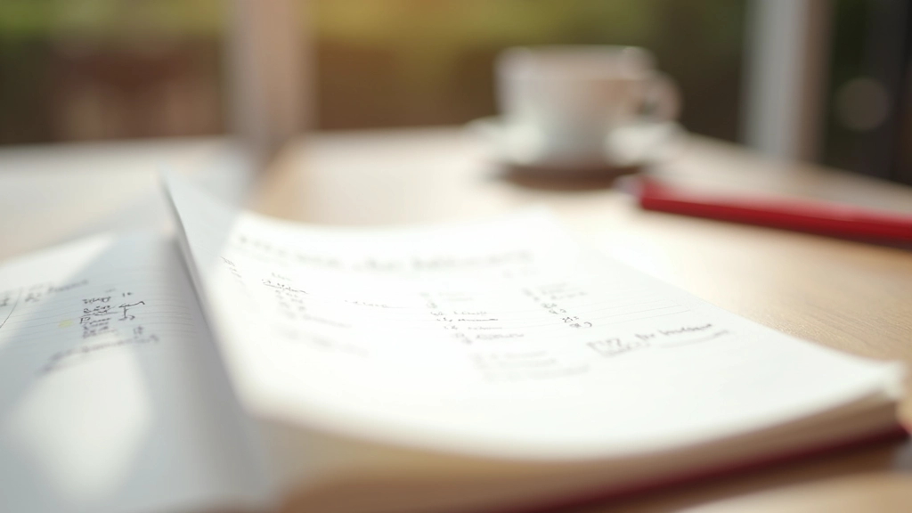 Carnet ouvert avec notes manuscrites listant les patterns de dépenses identifiés, stylo rouge à proximité pour les annotations
