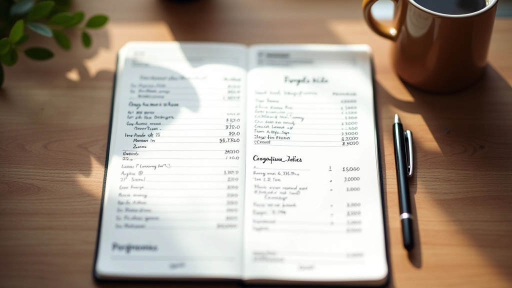 Carnet ouvert avec notes manuscrites sur un bureau en bois, stylo et café chaud à proximité