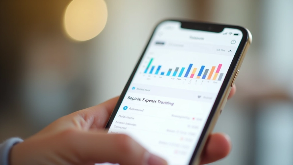 Application de suivi des dépenses affichée sur écran de smartphone